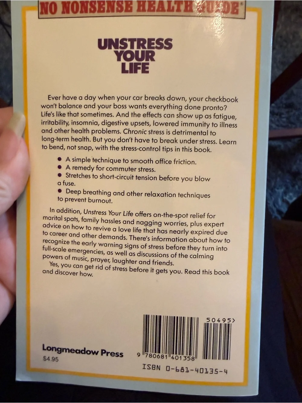 Unstress Your Life Paperback Health Guide